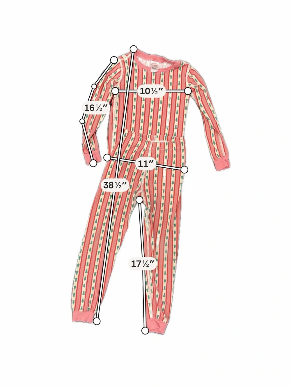 Hanna Andersson Christmas Pajamas Size 6-7 120 Tree Stripe One Piece Sleeper
